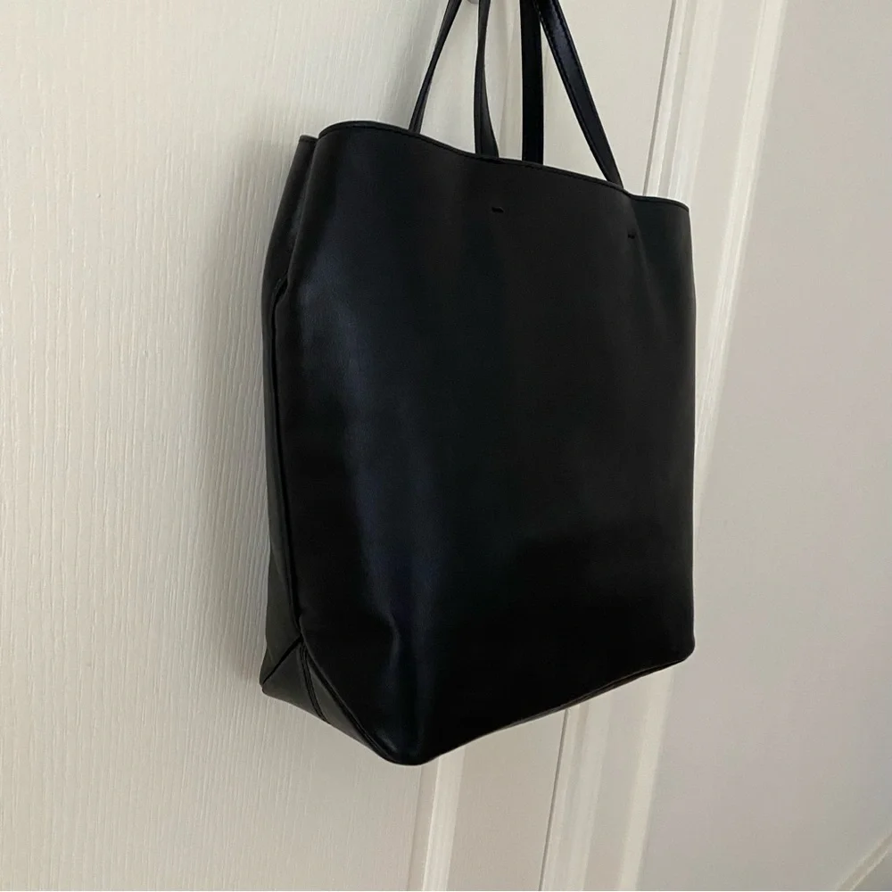 $398 Tory Burch Fleming Black Lambskin Leather Gold Star Studs Satchel Tote Bag - Picture 11 of 14